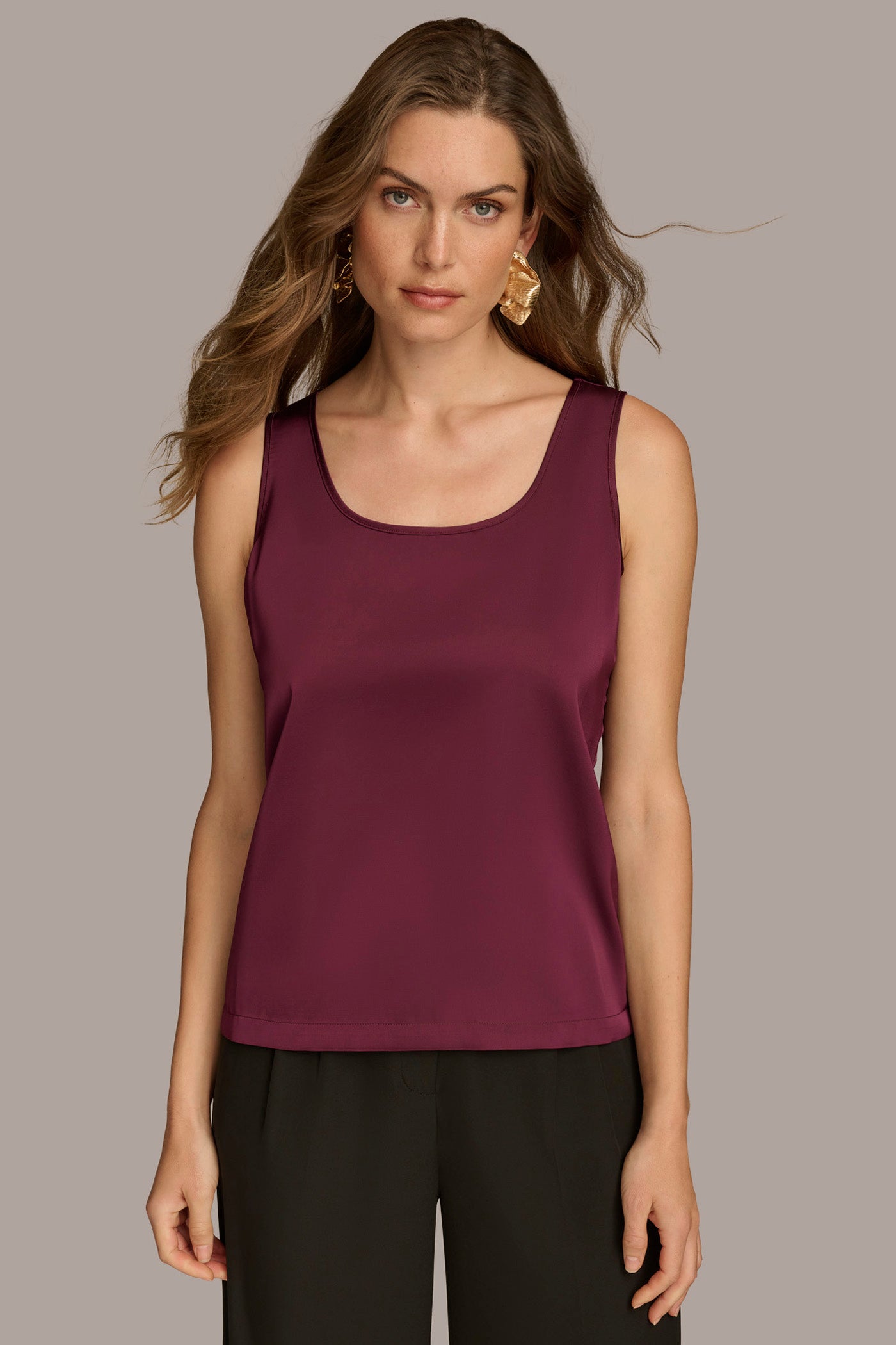 (image for) UNIQUE CHARM CHARMEUSE SCOOP NECK CAMI